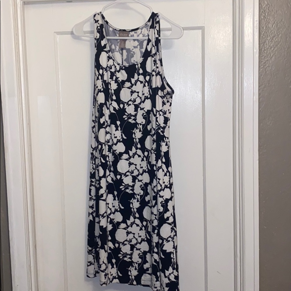 Chico’s Navy and white cotton dress